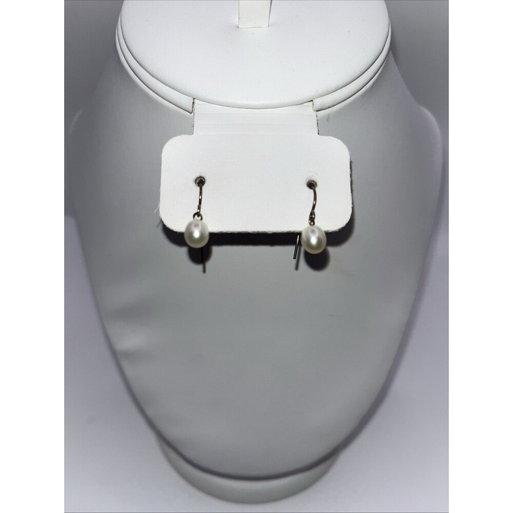 Honora 925 Sterling Silver White Luster Ringed Pearl Hook Dangle Earrings